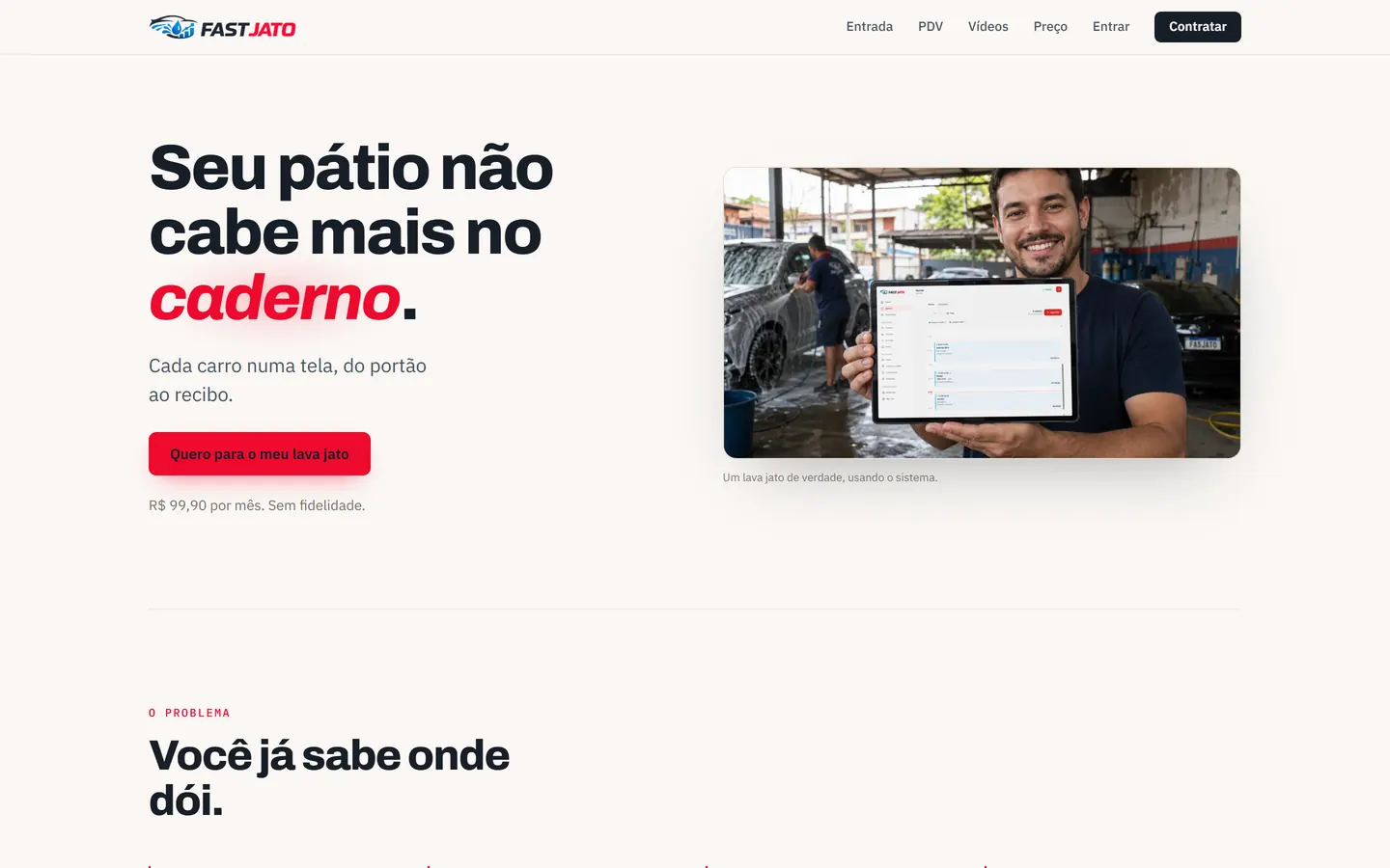 Página do FastJato: seu pátio não cabe mais no caderno