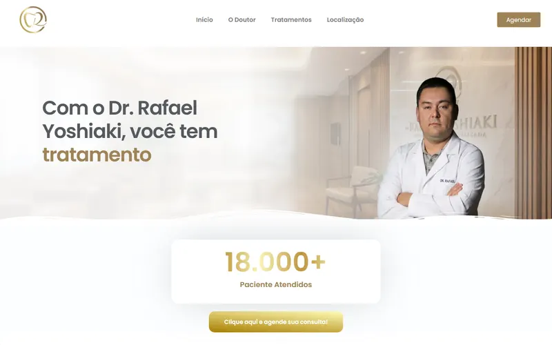 Site do consultório Dr. Rafael Yoshiaki, imagem do acervo