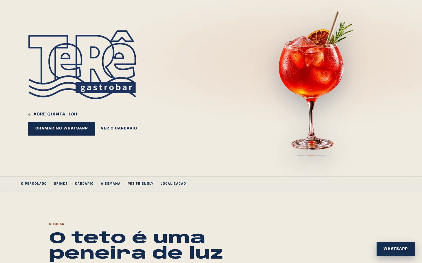 Página do Tere Gastrobar